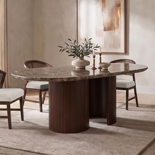 Narvik Oval Dining Table, Dark Brown/Walnut - view 2