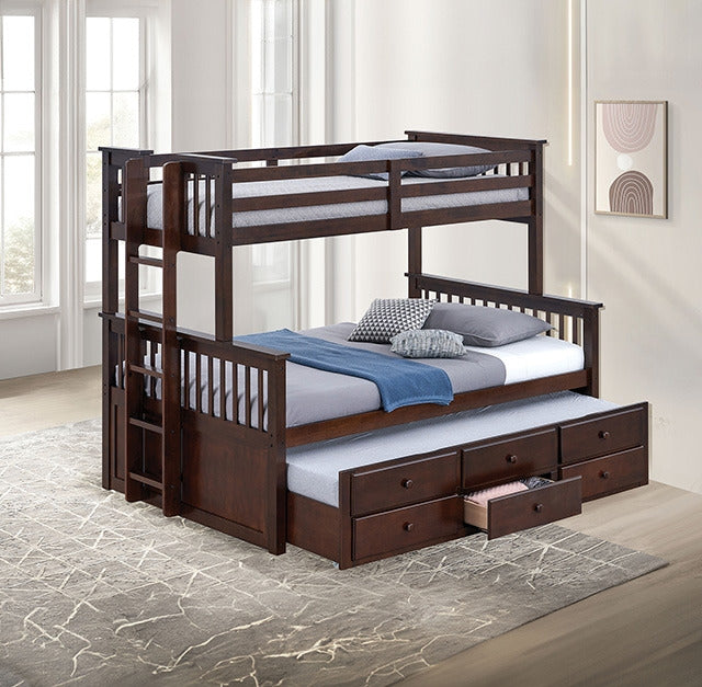 University Twin/Full Bunk Bed, Dark Walnut - view 2