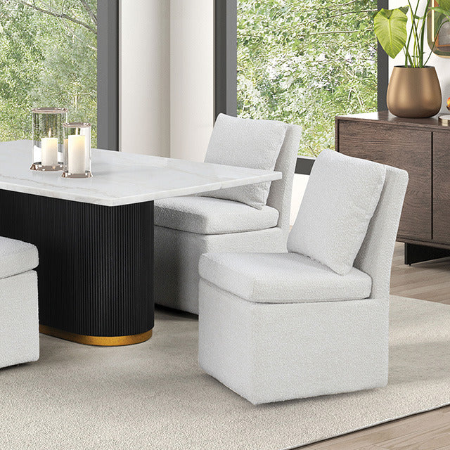 Morges 5 Pc Dining Table Set, Black/White