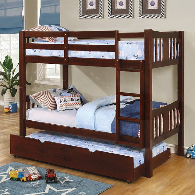 Cameron Twin/Twin Bunk Bed, Dark Walnut
