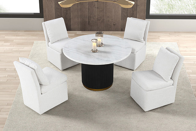 Varde 5 Pc Dining Table Set, Black/White - view 3