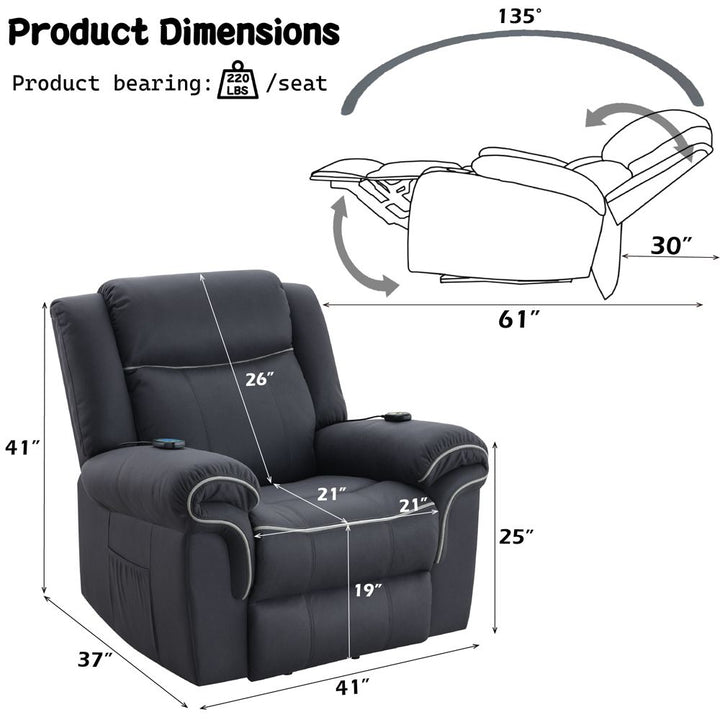 Domana Power Recliner with Lift &amp; Heating &amp; Massage