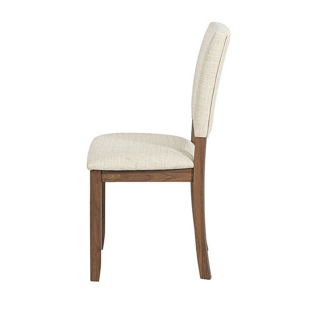 Oberto Side Chair, Walnut/Beige - view 3