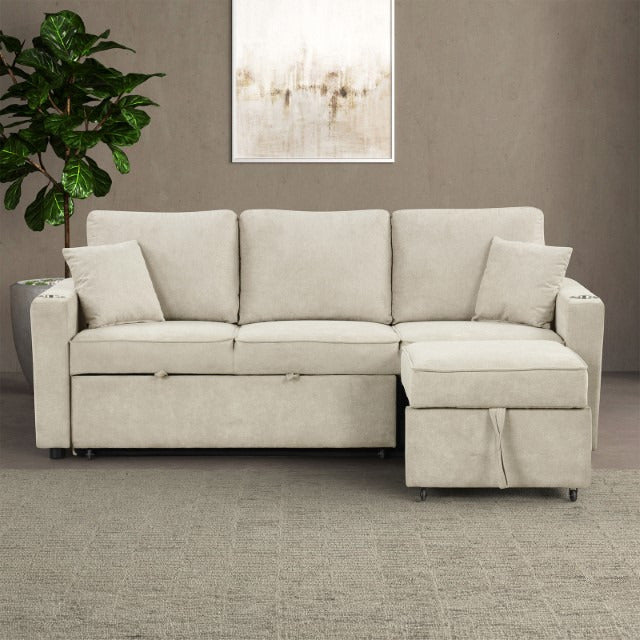 Kendal Sleeper Sofa Sectional, Beige - view 5