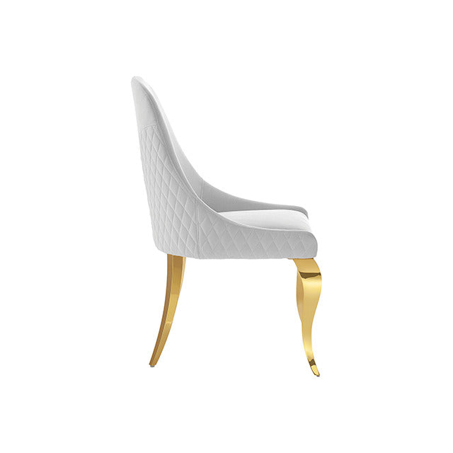 Neuveville Upholstered Side Chair, Gold/White - view 3