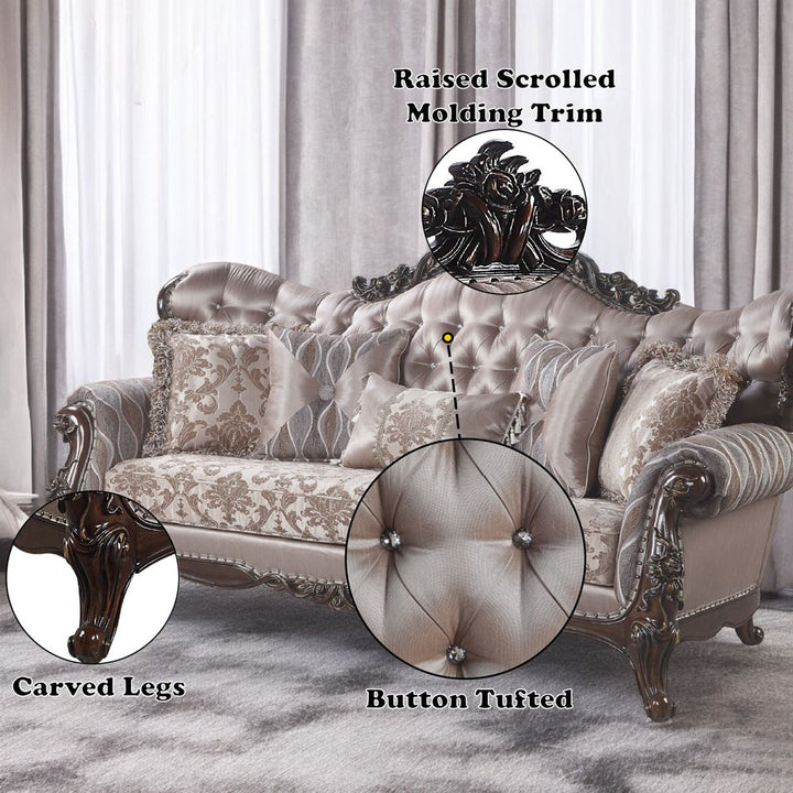 Benbek Sofa W/5 Pillows – features callout