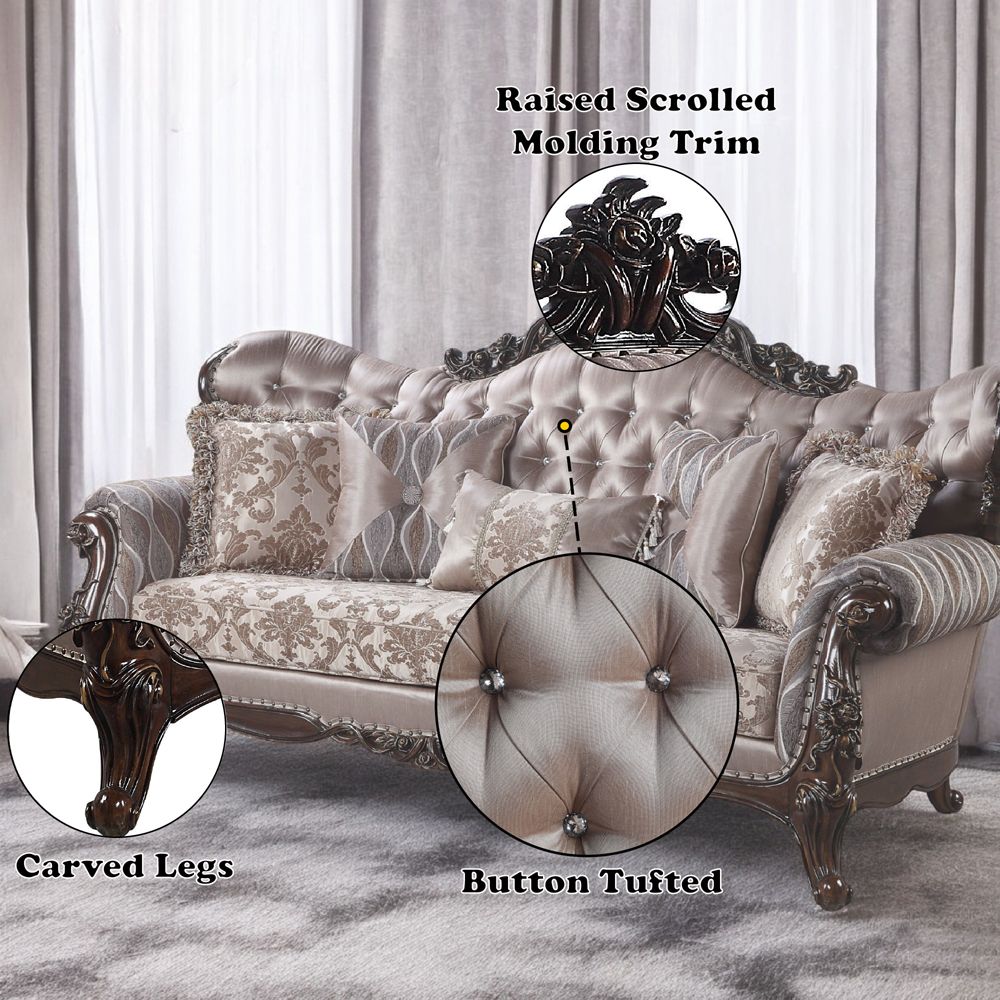 Benbek Sofa W/5 Pillows – features callout