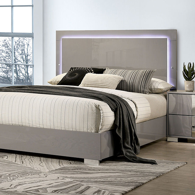 Sinistra 5 Pc Queen Bedroom Set, Light Taupe - view 2
