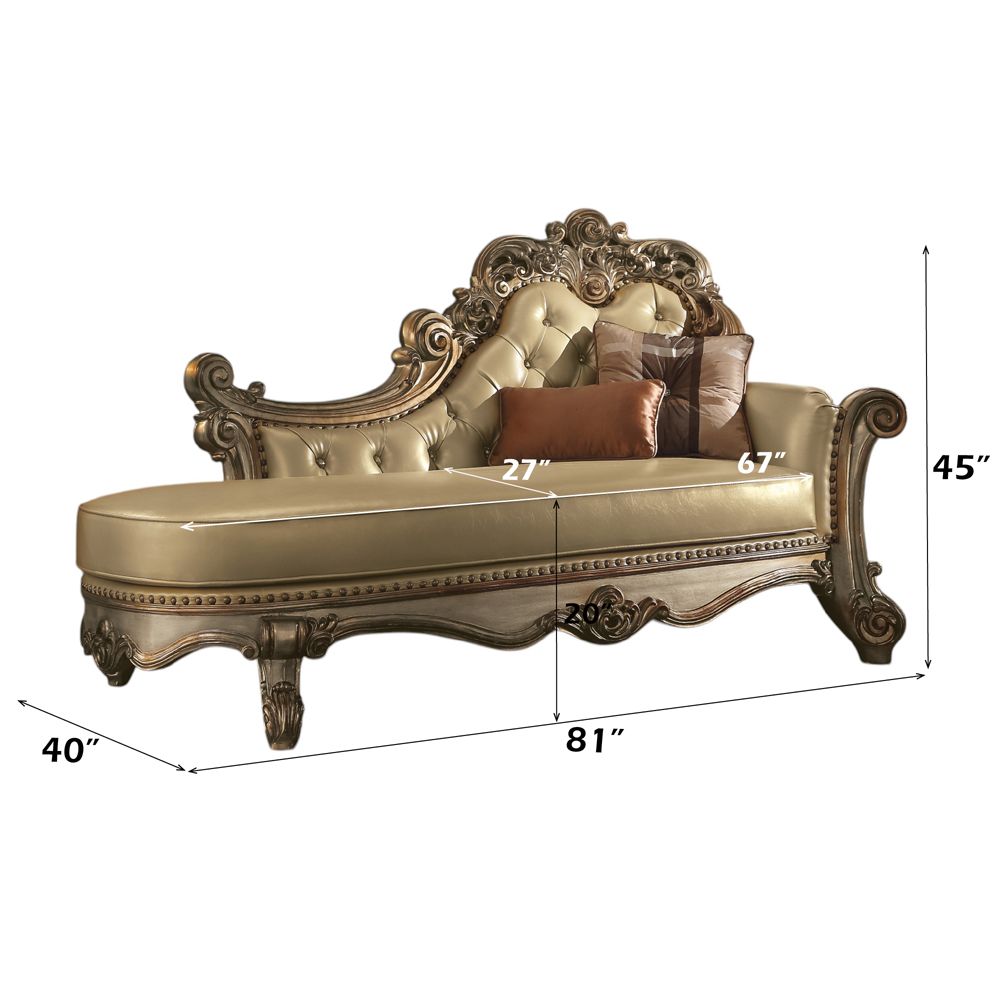 Vendome Chaise W/2 Pillows – dimensions diagram