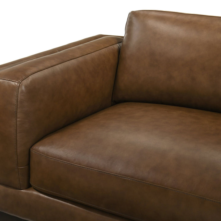 Sayer Leather Chair-Brown