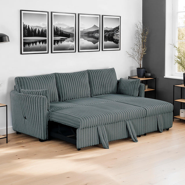 Denholme Sectional W/ Pull Out, Dark Gray