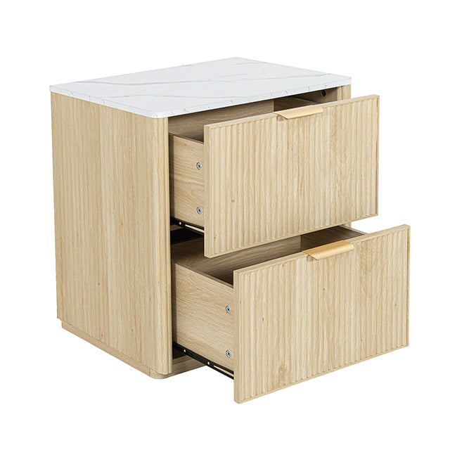Lydd Nightstand W/ 2 Drawers, Natural - view 4