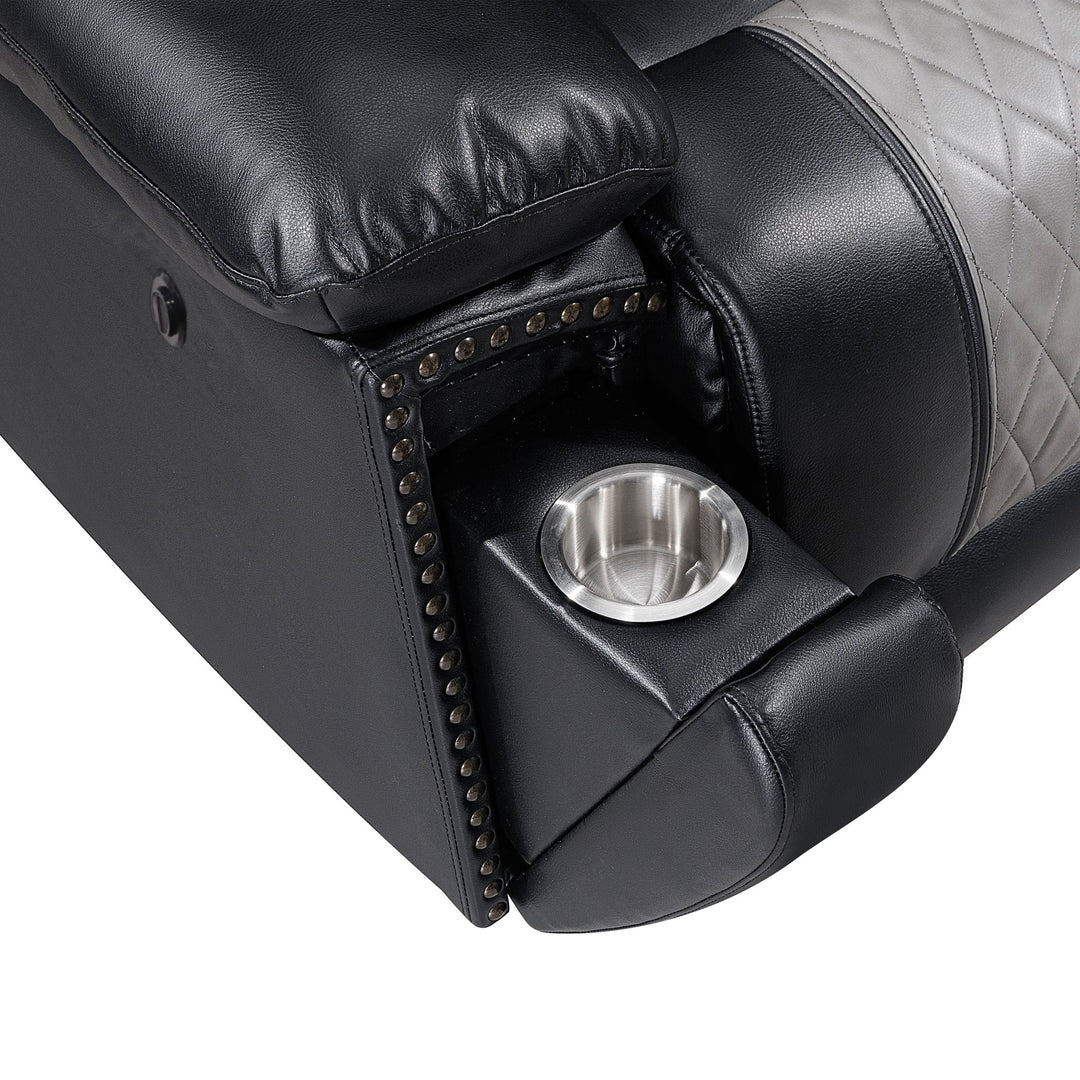 Nikko  Sofa W/pwr Fr-Black/gray