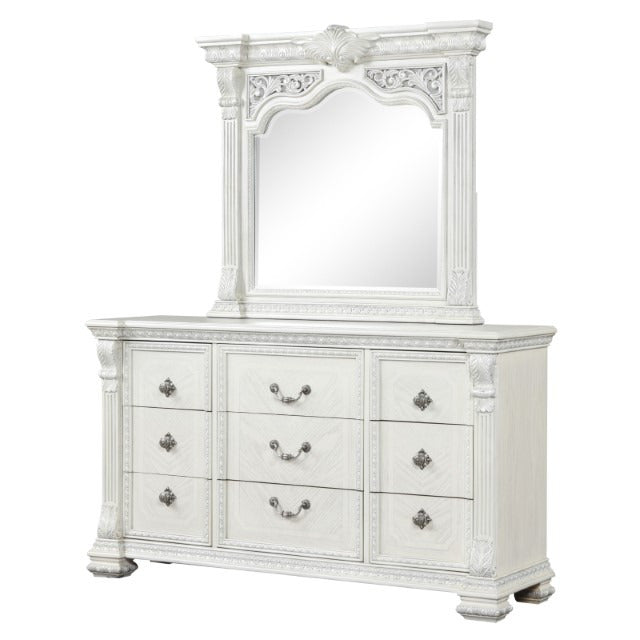 Promenade Dresser w/Jewelry Box, Wire-Brushed White