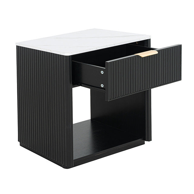 Gants Nightstand W/ Open Shelf, Black - view 4