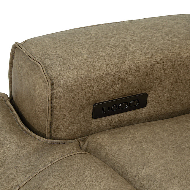 Dallas Oversized Power Sofa, Warm Taupe - view 9