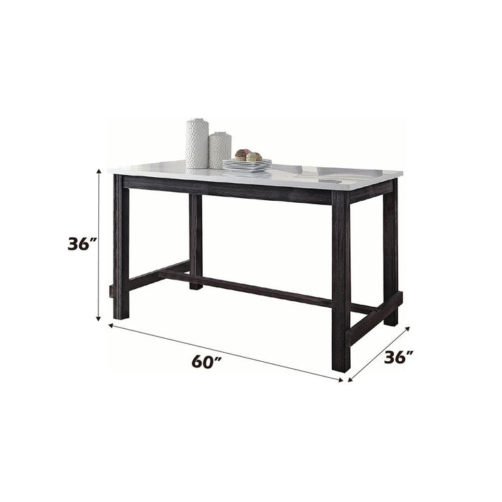 Yelena Counter Height Table W/Marble Top – dimensions diagram