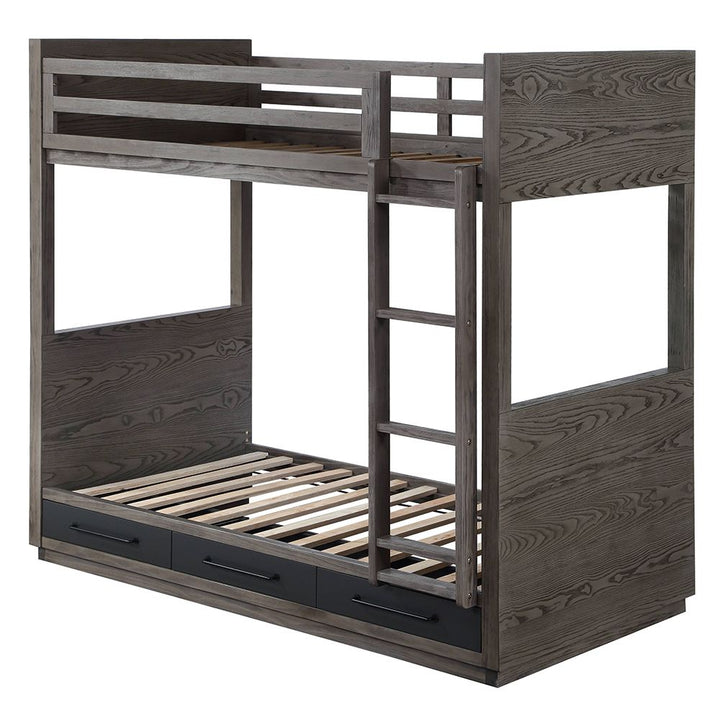 Estevon Twin/Twin Bunk Bed W/Storage – view 2