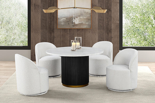 Varde 5 Pc Dining Table Set, Black/White - view 4