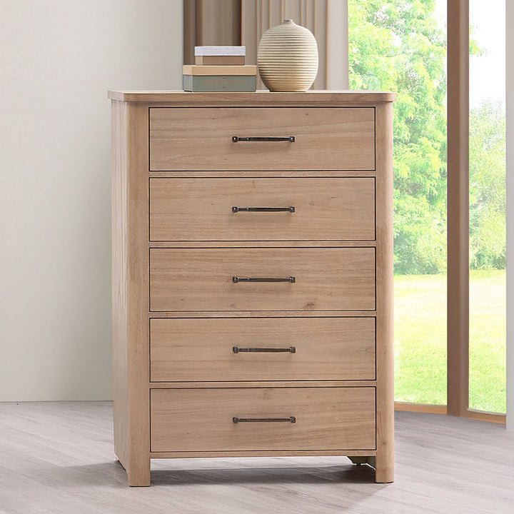 Anika 5 Drawer Chest-Natural