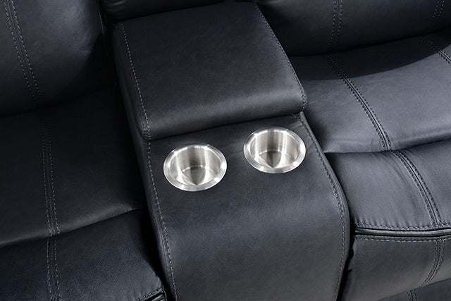 Agata Glider Recliner Loveseat, Black - view 4