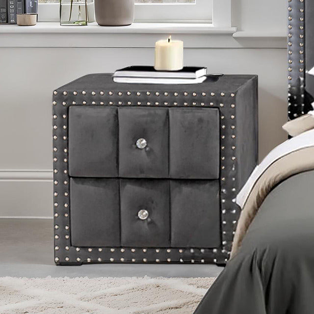 Farese Queen Bed W/ 2 Nightstands, Dark Gray - view 3