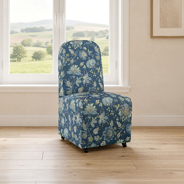 Canterbury Dining Chair, Jacobean Floral Peacock Blue - view 2