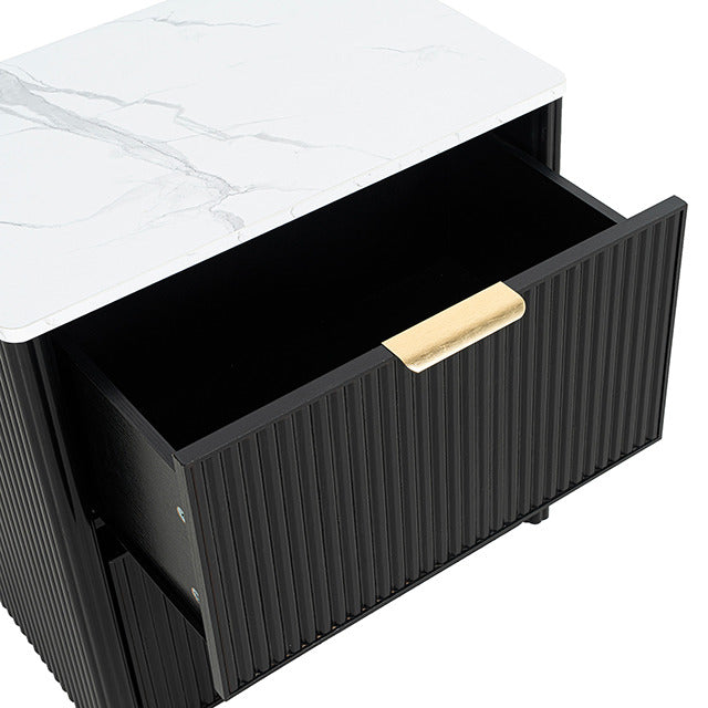 Lydd Nightstand W/ 2 Drawers, Black - view 7