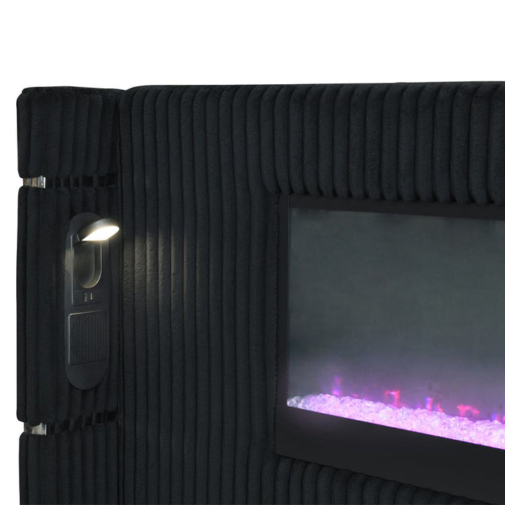 Garner EK Bed w/Fireplace, LED, Reading Light, Speaker, Bluetooth &amp; USB – view 6