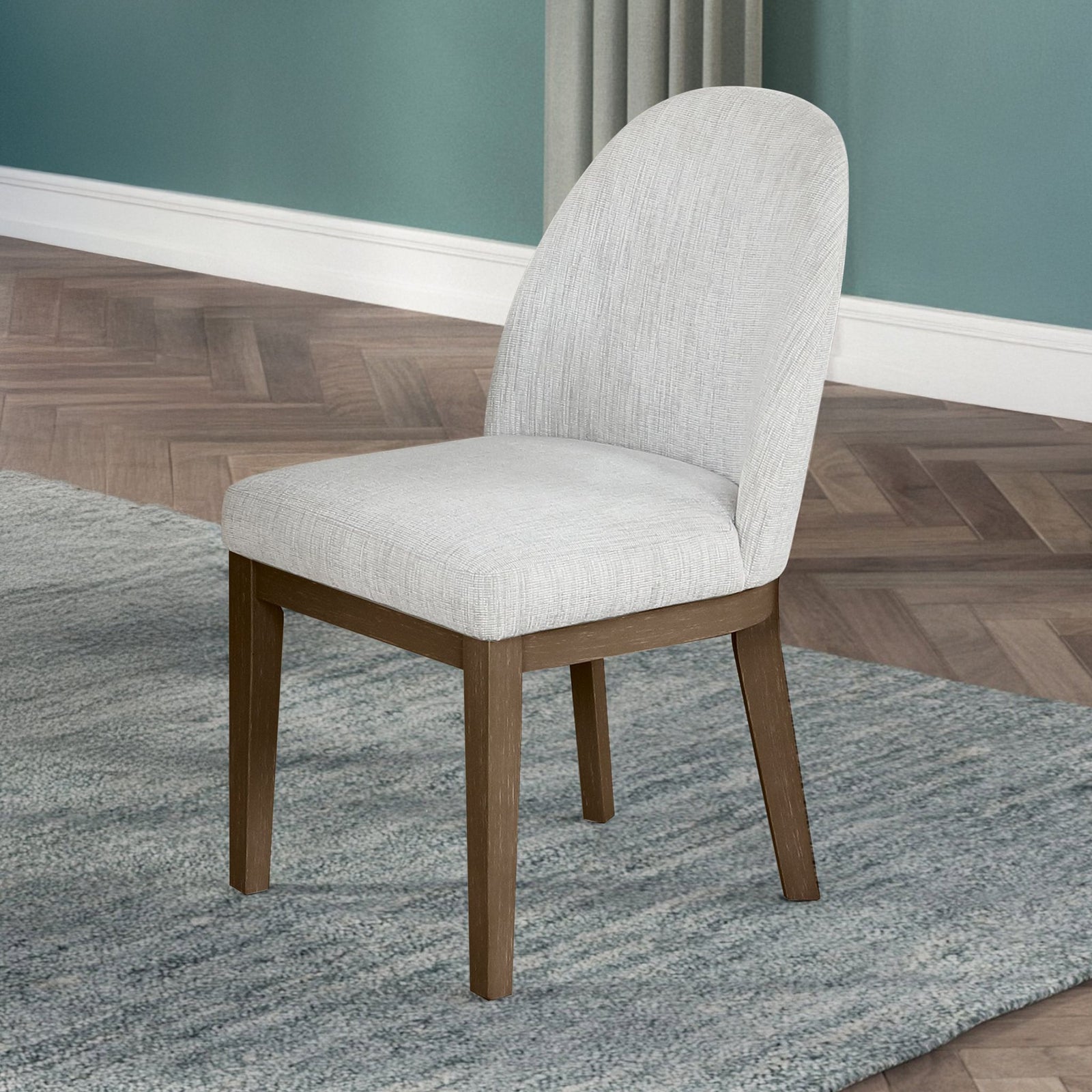 Essence Upholstered Curved Back Chair-Brown