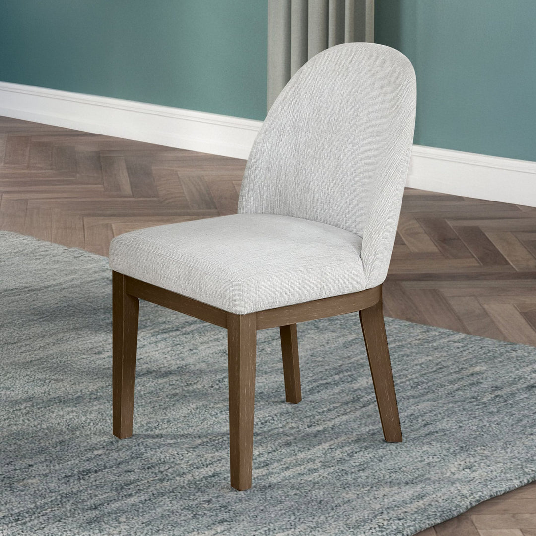 Essence Upholstered Curved Back Chair-Brown