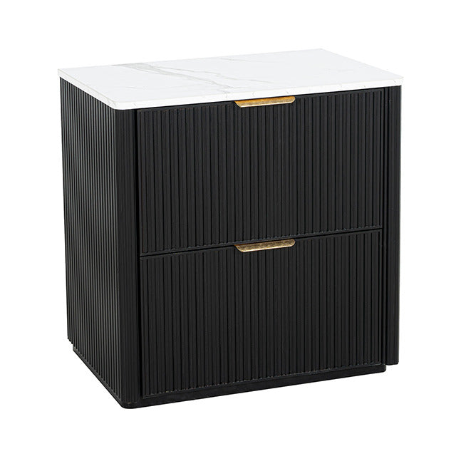 Lydd Nightstand W/ 2 Drawers, Black