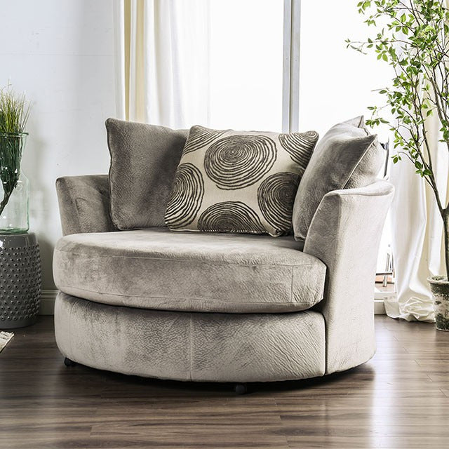 Bonaventura Swivel Chair, Gray/Pattern