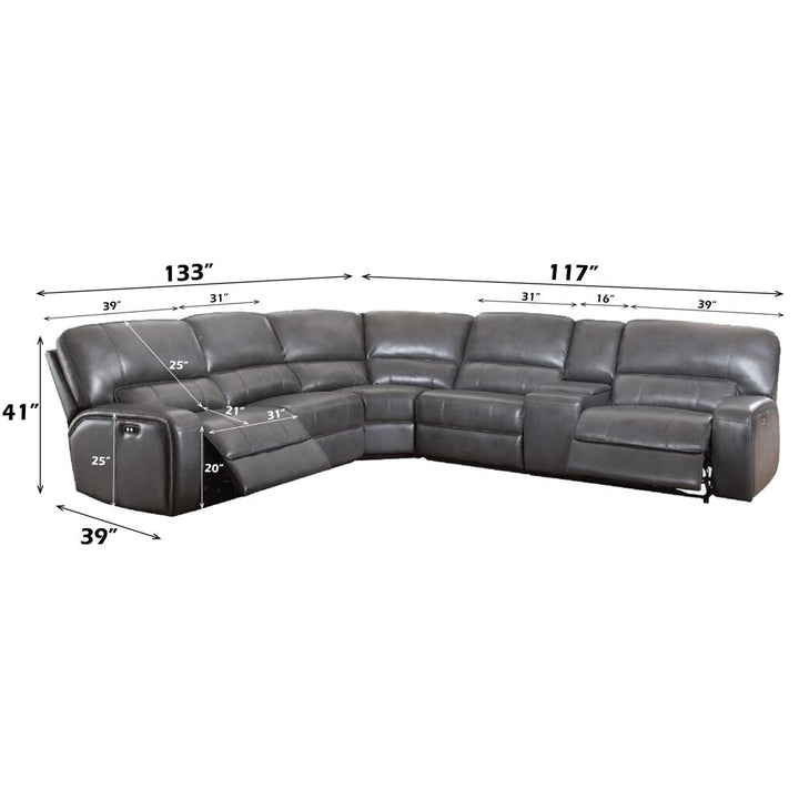Saul Power Motion Sectional Sofa – dimensions diagram