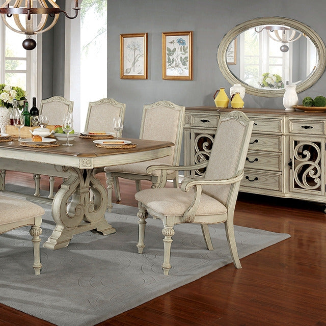 Arcadia Dining Table, Antique White