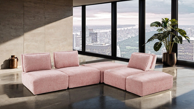 Stavanger L-Sectional, Pink - view 2