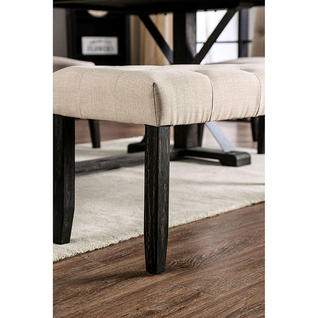 Alfred Bench, Antique Black/Ivory - view 2