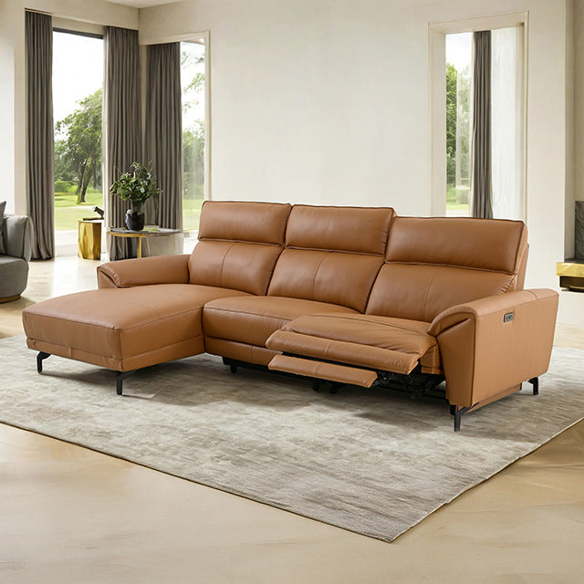 Theola Power Sectional, Left Chaise, Brown Clay - view 3