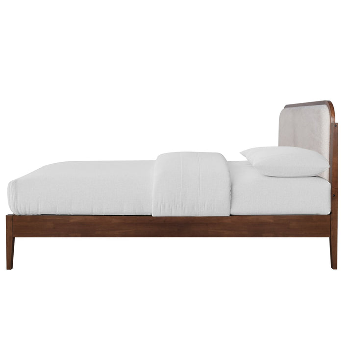 Hawthorne 5/0 Queen White Upholstered Platform Headboard-Waln