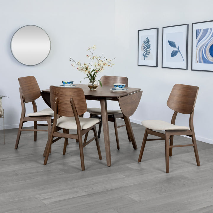 Oscar Oval Drop Leaf Dining Table-Walnut