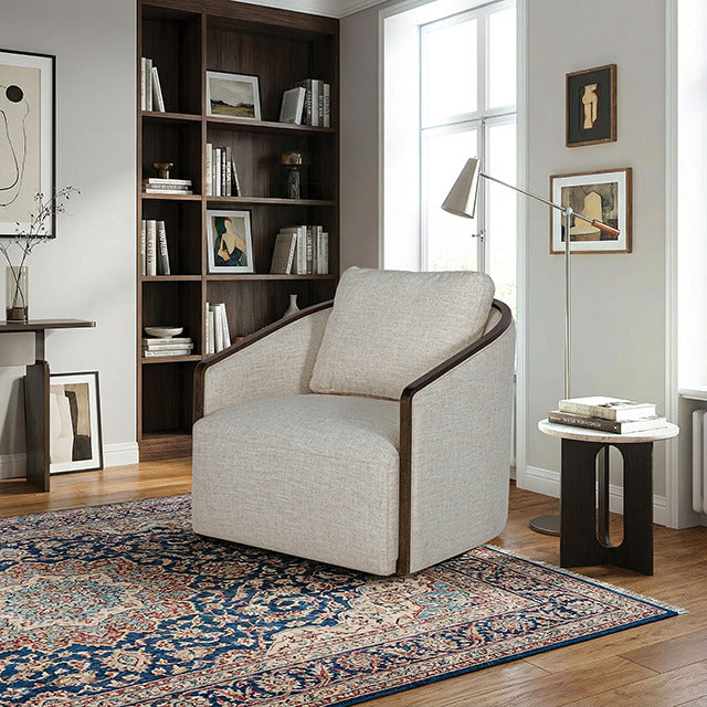 Zebina Swivel Chair, Khaki - view 3