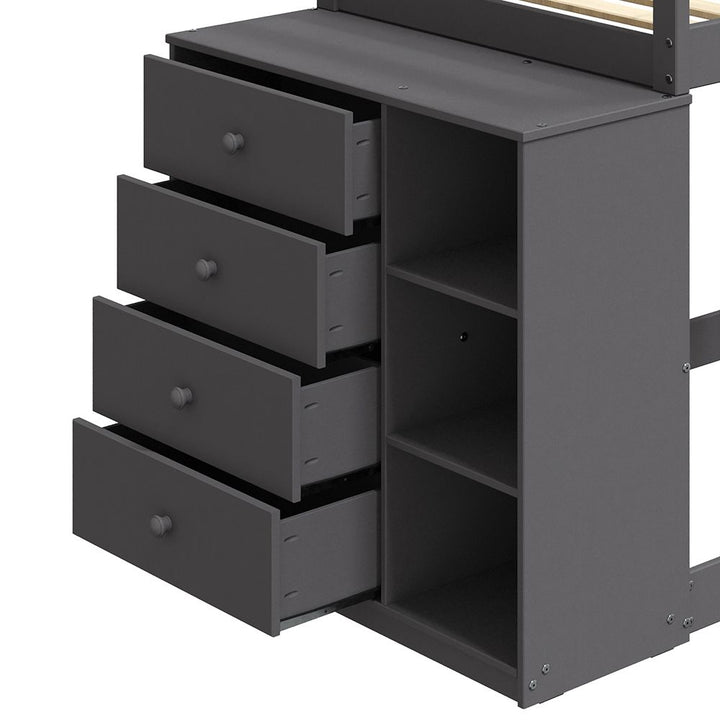 Gaston Twin/Twin Bunk Bed W/4 Drawers &amp; 3 Compartments – view 5