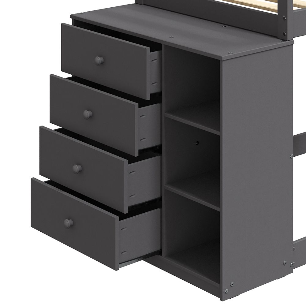 Gaston Twin/Twin Bunk Bed W/4 Drawers & 3 Compartments – view 5