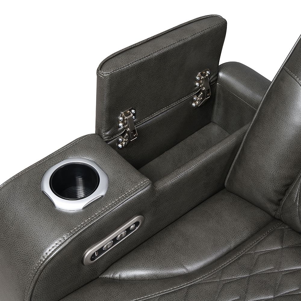 Taddeo Power Motion Sofa w/Power Headrest, USB, Wireless Charger, LED & Reading Light – view 9