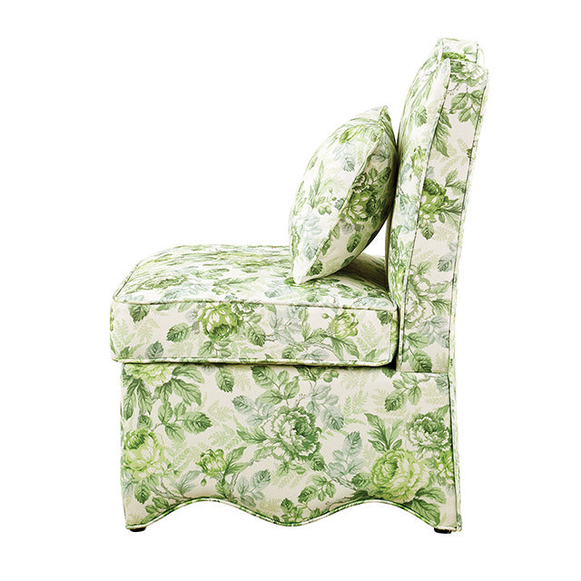 Hemsworth Accent Chair, Seaside Cabbage Rose Green/White - view 3