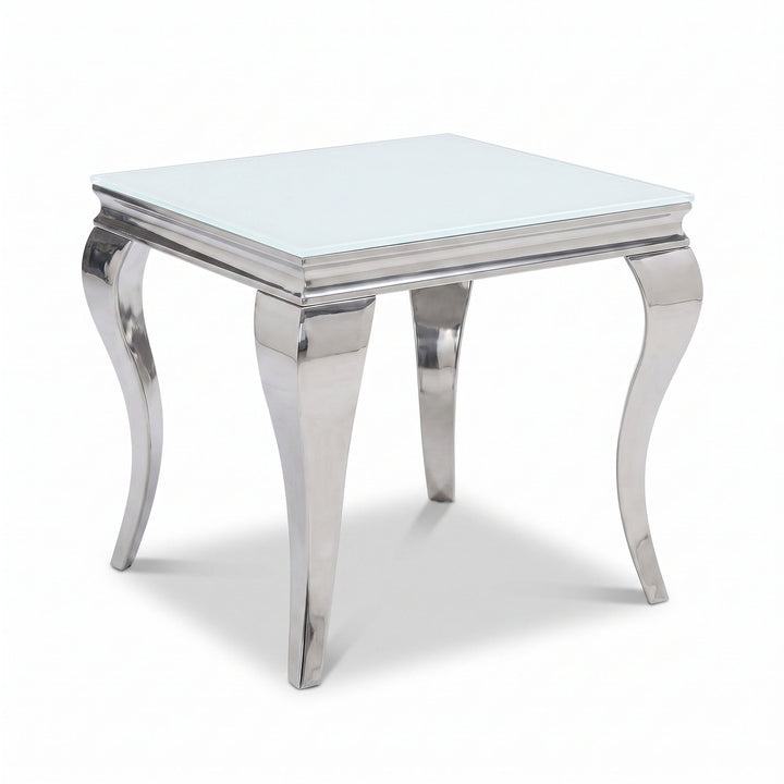 Wetzikon End Table, Silver/White