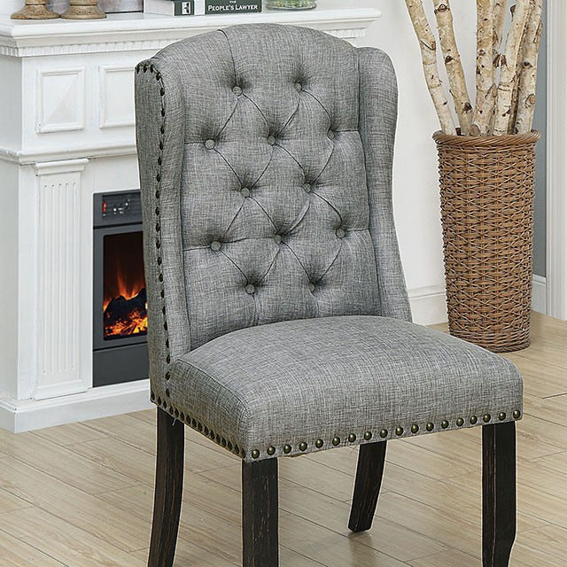 Sania Side Chair, Antique Black/Blue