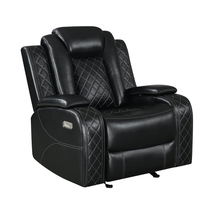 Orion Ii Glider Recliner W/ Pwr Fr &amp; Hr-Black