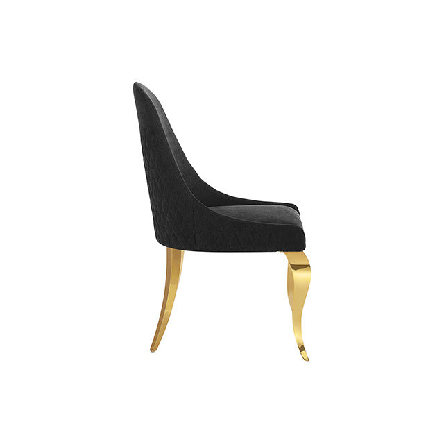 Neuveville Upholstered Side Chair, Black/Gold - view 3