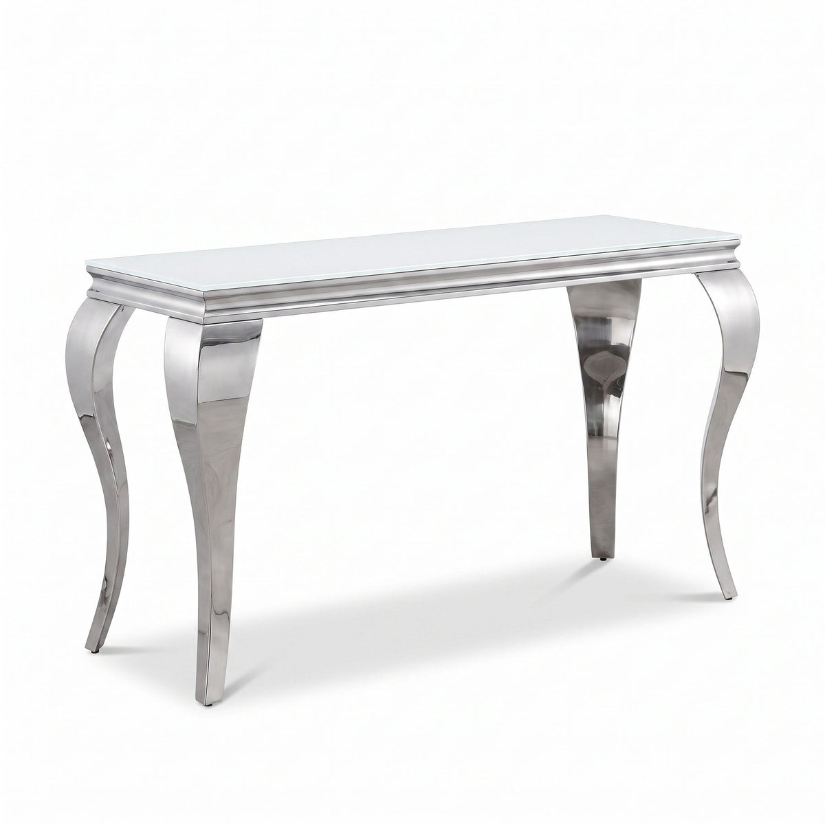Wetzikon Sofa Table, Silver/White